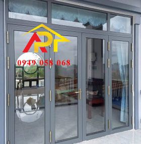CỬA ĐI 4 CÁNH MÀU XÁM X09