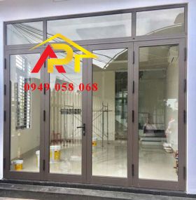 CỬA MỞ QUAY 4 CANH MÀU XÁM X07