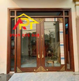 CỬA 2 CÁNH VÂN GỖ - HỆ THỦY LỰC AP5