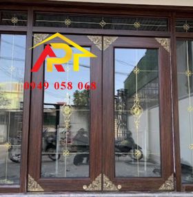 CỬA 2 CÁNH VÂN GỖ TRẮC - HỆ THỦY LỰC AP1