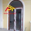 CỬA ĐI 2 CÁNH VÂN GỖ - KIỂU VÒM VG02